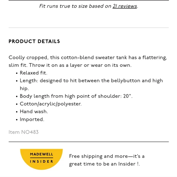 Madewell Textured-Stitch Sweater Tank - Picture 3 of 4